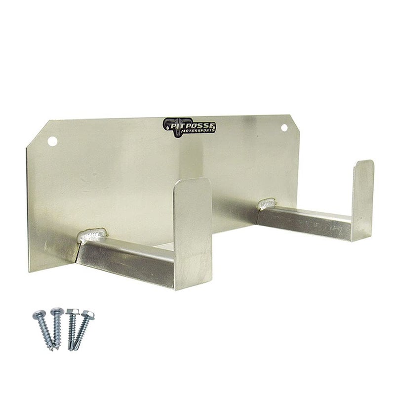 Pit Posse PP125 Dual Helmet Rack Holder Enclosed Race Trailer Garage Shop - Made in USA - Aluminum Storage Organizer Hanger Motorcycle ATV Bike Snowmobile Helmets - Double Utility Hook (Silver) - Image 5